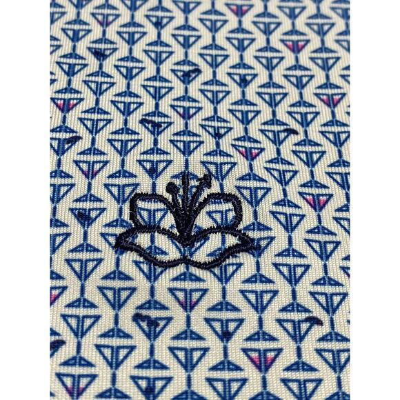 Peter Millar Polo Shirt Size 2XL Light Blue Patterned Summer Comfort Golf Style - Picture 10 of 10